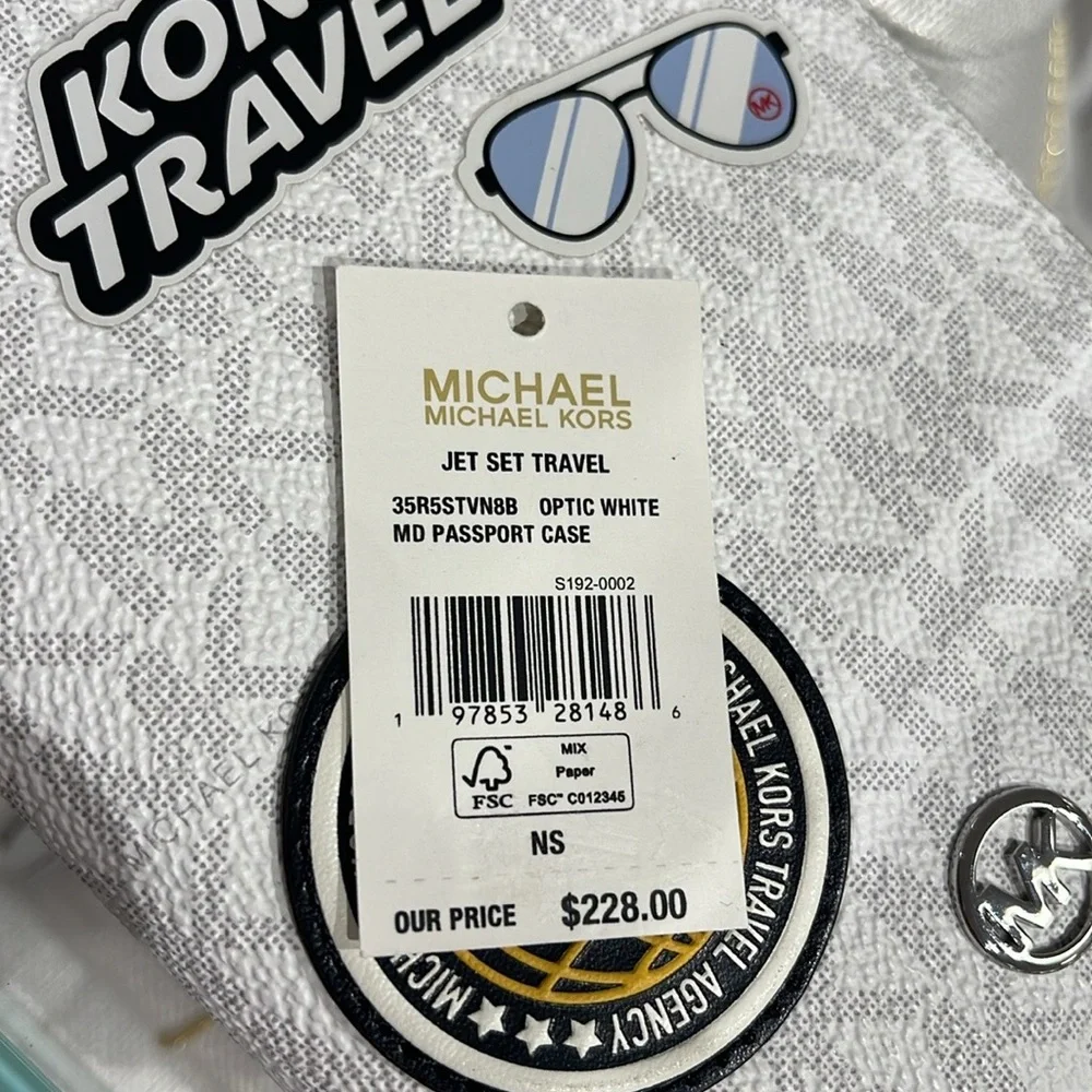 Michael Kors Jet Set Travel Medium Embellished Signature Logo Passport Case